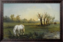 Белая лошадь на лугу, 1856 - Писсарро, Камиль