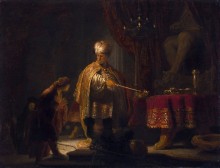Даниил и царь Кир у идола Ваала - Рембрандт, Харменс ван Рейн