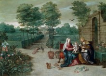 Мадонна с Младенцем и святой Анной в парке - Брейгель, Ян (младший)
