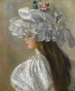 Девушка в белой шляпке, 1892 - Ренуар, Пьер Огюст