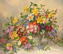Весенние цветы в керамической вазе - Вильямс, Альберт