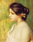 Молодая женщина с цветами в волосах - Ренуар, Пьер Огюст