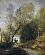 Лес в Куброне со всадником - Коро, Жан-Батист Камиль