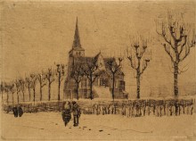 Пейзаж с церковью (Landscape with a Church), 1883 - Гог, Винсент ван
