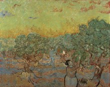 Оливковая роща с фигурами собирателей (Olive Grove with Picking Figures), 1889 - Гог, Винсент ван