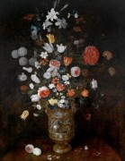 Цветы в резной позолоченной вазе - Брейгель, Ян (младший)