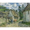 Мощеные улицы в Валеме, Овер-сюр-Уаз, хижины и корова, 1880 - Писсарро, Камиль