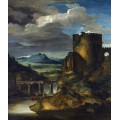 Итальянский пейзаж с гробницей - Жерико, Теодор Жан Луи Андре