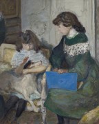 Девушки с собачкой (Портрет дочерей Натансона) - Боннар, Пьер