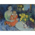 Мать с ребенком и цветы - Пикассо, Пабло