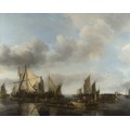 Река  с большим паромом - Капелле, Ян ван де