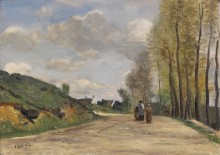 Пейзаж с дорогой в Шантийи - Коро, Жан-Батист Камиль