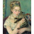 Женщина с котом - Ренуар, Пьер Огюст