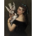 Женщина с голубями - Курбе, Гюстав