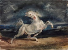 Лошадь, напуганная молнией - Делакруа, Эжен 