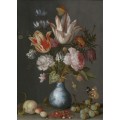 Цветы в синей и белой золоченой вазе - Аст, Бальтазар ван дер