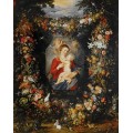 Мадонна с Младенцем в цветочно-фруктовой гирлянде - Брейгель, Ян (Старший)