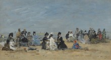 Трувиль, сцена на пляже, 1874 - Буден, Эжен