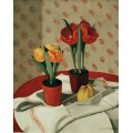 Два вазона с желтыми и красными тюльпанами - Валлоттон, Феликс 