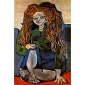 Портрет мадам H.P на зеленом фоне, 1952 - Пикассо, Пабло