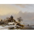 Зимний пейзаж с фигурами - Круземан, Фредерик Маринус