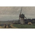 Пейзаж с ветряной мельницей - Коро, Жан-Батист Камиль