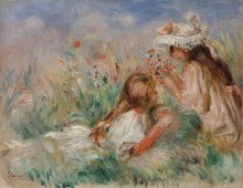 Девочки на траве - Ренуар, Пьер Огюст