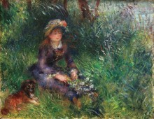 Алина Шариго с собачкой - Ренуар, Пьер Огюст