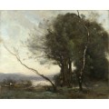 Пейзаж со склоненным деревом - Коро, Жан-Батист Камиль