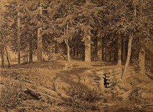 Еловый лес (У ручья), 1890 - Шишкин, Иван Иванович