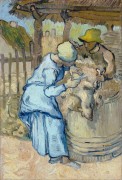 Стрижка овец, по работе Милле (The Shearer (after Millet)), 1889 - Гог, Винсент ван