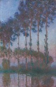 Тополя на берегу реки Эпт в сумерках, 1891 - Моне, Клод
