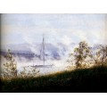 Лодка на Эльбе, утром в тумане, 1825 - Фридрих, Каспар Давид