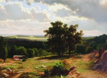 Вид в окрестностях Дюссельдорфа, 1864-1865 - Шишкин, Иван Иванович