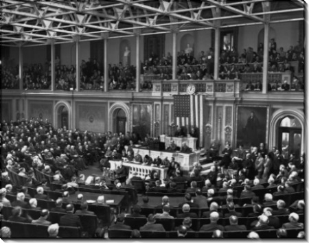 Президент  Рузвельт на конгрессе после Ялтинской конференции
