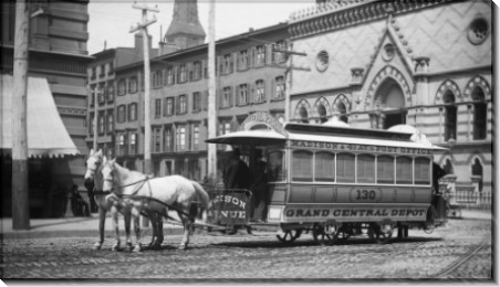 Трамвай на конной тяге в Нью-Йорке