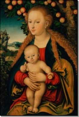 Мадонна с младенцем под яблоней - Кранах, Лукас Старший