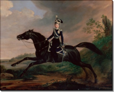 Портрет великого князя Александра Николаевича на коне - Крюгер, Франц