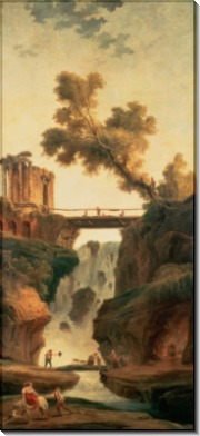 Пейзаж с водопадом  Пейзаж с водопадом -  Робер, Юбер