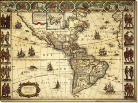 Карта Америки 1640г.