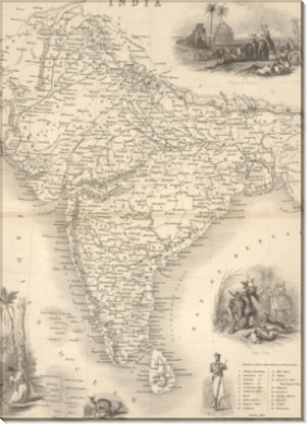 Карта Индии, 1858 г.