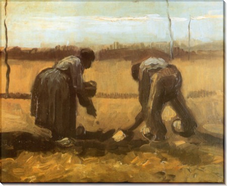 Крестьянин с крестьянкой сажают картофель - Гог, Винсент ван