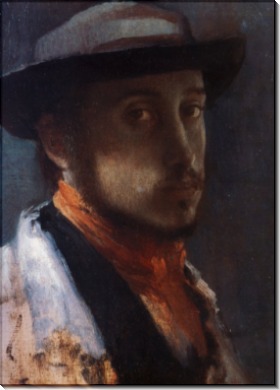 Автопортрет в мягкой шляпе, 1858 - Дега, Эдгар