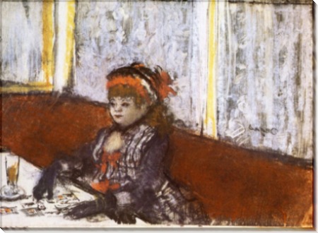 Молодая женщина в кафе, 1877 - Дега, Эдгар