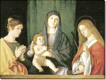 Дева с ребенком меж двух святых, 1490 -  Беллини, Джованни