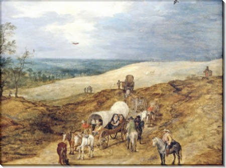 Пейзаж с повозкой, 1602 - Брейгель, Ян (младший)