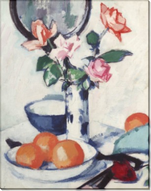 Натюрморт с розами и апельсинами - Пепло, Самуэль Джон