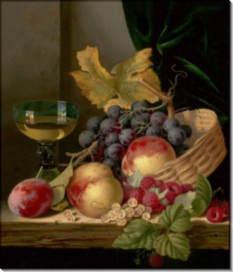 Корзина с персиками и виноградом - Ледел, Эдвард