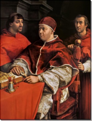 Портрет папы Льва Х с двумя кардиналами - Рафаэль, Санти