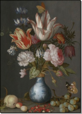 Цветы в синей и белой золоченой вазе - Аст, Бальтазар ван дер